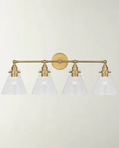 Visual Comfort Signature Parkington 4-light Bath Bar Light By Chapman & Myers In Antique Burnished Brass/clear