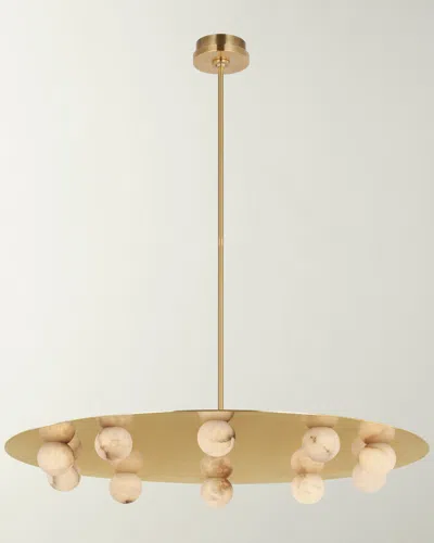 Visual Comfort Signature Pertica 36" 10-light Chandelier By Kelly Wearstler In Mirrorered Antique Brass