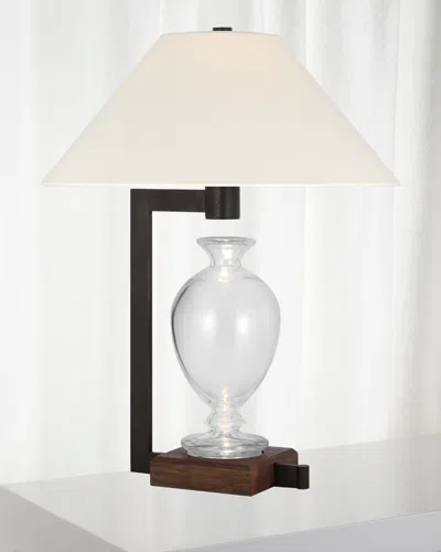 Visual Comfort Signature Phial Display Form Table Lamp By Ray Booth In Warm Iron/dark Walnut/clear