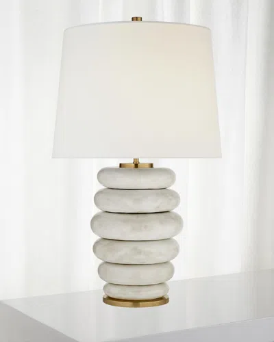 Visual Comfort Signature Phoebe Cordless Stacked Table Lamp By Kelly Wearstler In White