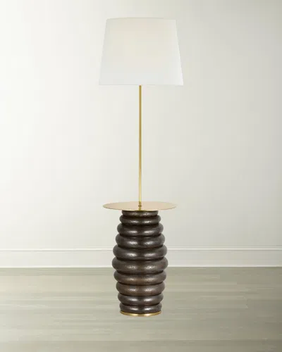 Visual Comfort Signature Phoebe Extra Large Tray Table Floor Lamp By Kelly Wearstler In White