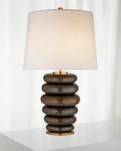 Visual Comfort Signature Phoebe Stacked Table Lamp By Kelly Wearstler In Crystal Bronze
