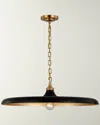 Visual Comfort Signature Piatto Large Pendant In Hand-rubbed Antique Brass With Aged Iron Shade By Thomas O'brien