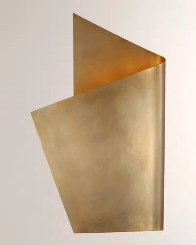 Visual Comfort Signature Piel Left Wrapped Sconce By Kelly Wearstler In Antique-burnished Brass