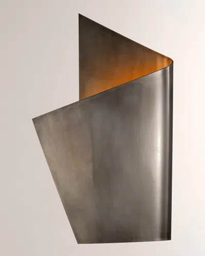 Visual Comfort Signature Piel Left Wrapped Sconce By Kelly Wearstler In Pewter