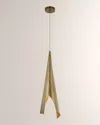 Visual Comfort Signature Piel Medium Wrapped Pendant By Kelly Wearstler In Antique-burnished Brass