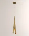Visual Comfort Signature Piel Small Wrapped Pendant By Kelly Wearstler In Antique-burnished Brass