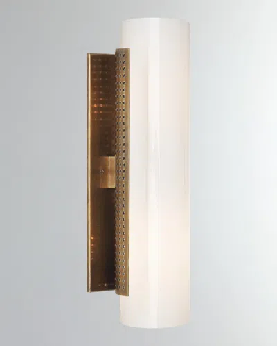 Visual Comfort Signature Precision Cylinder Sconce By Kelly Wearstler In Antique Brass