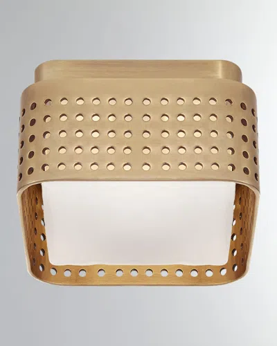 Visual Comfort Signature Precision Petite Flush Mount By Kelly Wearstler In Antique Brass