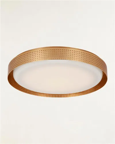 Visual Comfort Signature Precision Shallow Round Flush Mount By Kelly Wearstler In Antique-burnished Brass