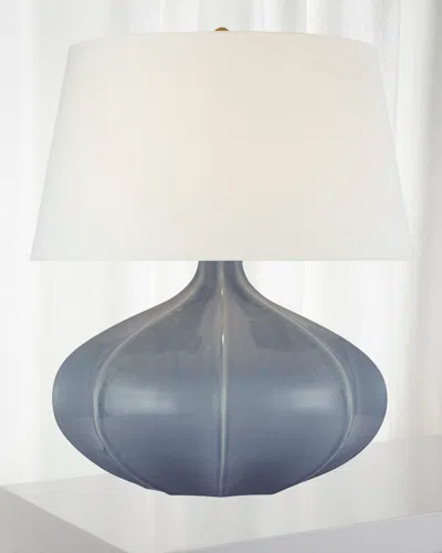 Visual Comfort Signature Rana Large Table Lamp By Aerin In Polar Blue Crackle