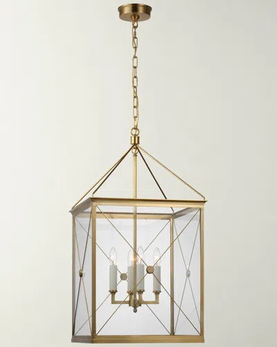 Visual Comfort Signature Rossi Medium Lantern By Julie Neill In Antique Brass