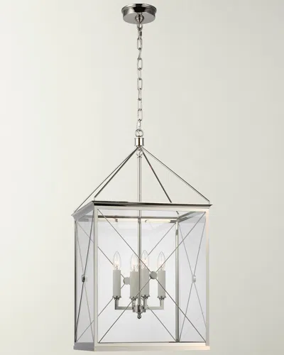 Visual Comfort Signature Rossi Medium Lantern By Julie Neill In Polished Silver