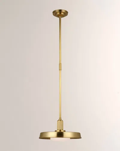 Visual Comfort Signature Ruhlmann 14" Factory Pendant Light By Chapman & Myers In Brass