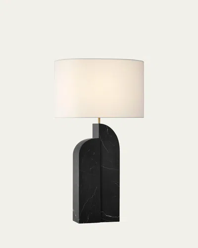 Visual Comfort Signature Savoye Large Left Table Lamp By Kelly Wearstler In Black Marble