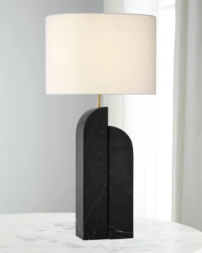 Visual Comfort Signature Savoye Large Right Table Lamp By Kelly Wearstler In Black Marble