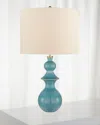 Visual Comfort Signature Saxon Large Table Lamp In Blue