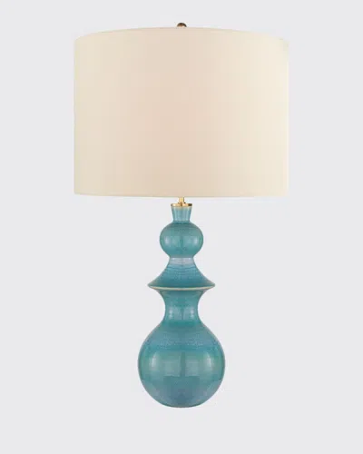 Visual Comfort Signature Saxon Large Table Lamp In Blue