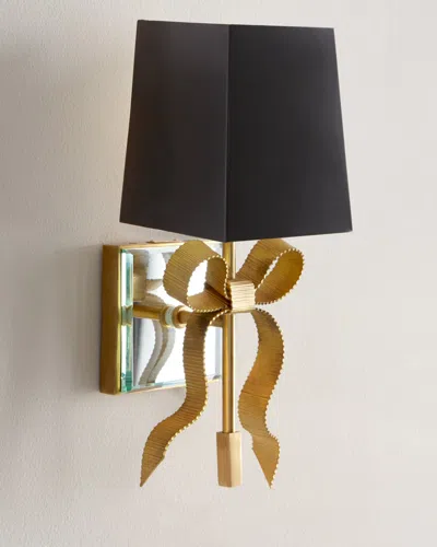 Visual Comfort Signature Small Ellery Grosgrain Bow Sconce In Soft Brass