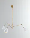 Visual Comfort Signature Sommerard Large Triple Arm Chandelier By Aerin In White And Gold