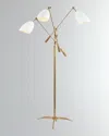 Visual Comfort Signature Sommerard Triple Arm Floor Lamp By Aerin In White And Gold