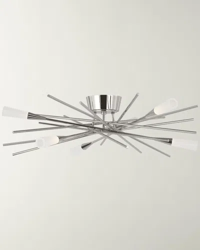 Visual Comfort Signature Stellar Flush Mount By Chapman & Myers In Silver