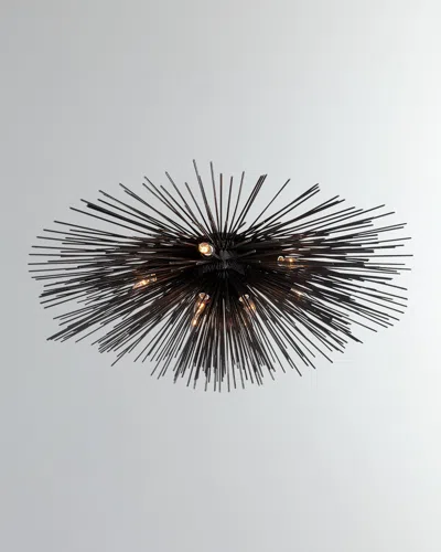 Visual Comfort Signature Strada Large Flush Mount By Kelly Wearstler In Aged Iron