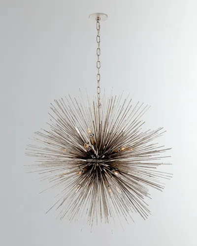 Visual Comfort Signature Strada Large Round Chandelier By Kelly Wearstler In Burnished Silver