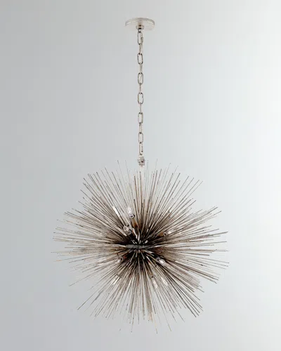 Visual Comfort Signature Strada Medium Round Chandelier By Kelly Wearstler In Burnished Silver