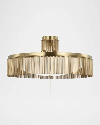 Visual Comfort Signature Sutton 32" 3-light Flush Mount By Fisher Weisman In Gold