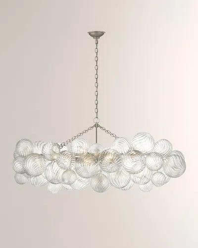 Visual Comfort Signature Talia Medium Linear Chandelier By Julie Neill In Silver