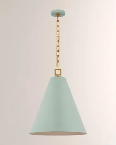 Visual Comfort Signature Theo 22" Pendant Light By Julie Neill In Pale Blue/gild