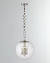 Visual Comfort Signature Turenne Medium Globe Pendant By Aerin In Silver