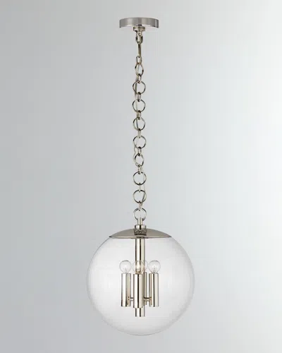 Visual Comfort Signature Turenne Medium Globe Pendant By Aerin In Silver