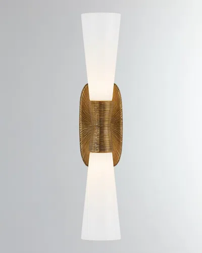 Visual Comfort Signature Utopia Large Double Bath Sconce By Kelly Wearstler In Gold