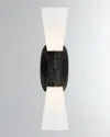 Visual Comfort Signature Utopia Small Double Bath Sconce By Kelly Wearstler In Aged Iron