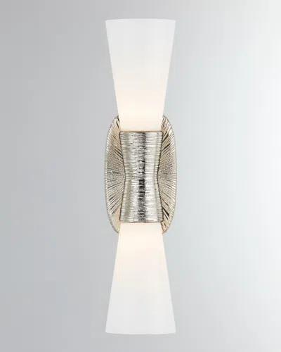 Visual Comfort Signature Utopia Small Double Bath Sconce By Kelly Wearstler In Polished Nickel
