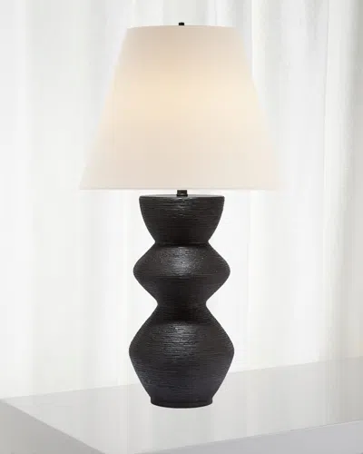 Visual Comfort Signature Utopia Table Lamp By Kelly Wearstler In Aged Iron