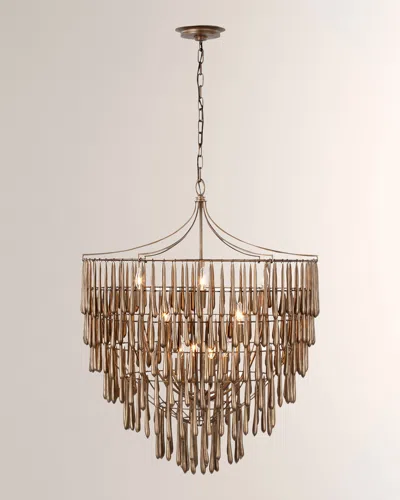 Visual Comfort Signature Vacarro Large Chandelier By Julie Neill In Antique Bronze Leaf