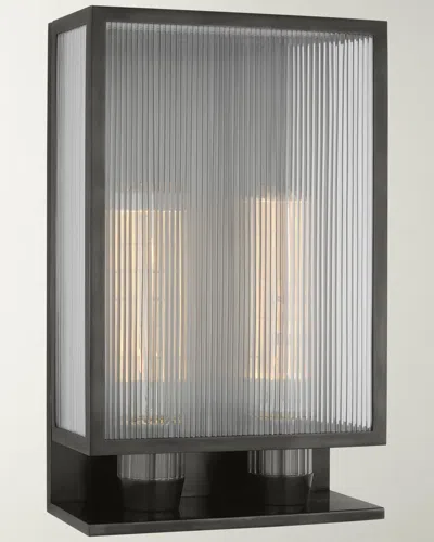 Visual Comfort Signature York Double Box Outdoor Sconce By Barbara Barry In Black