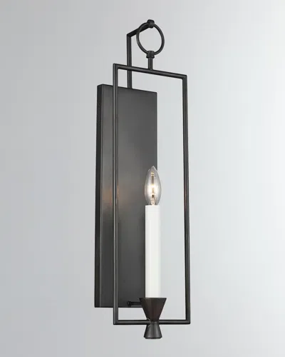 Visual Comfort Studio 1 - Light Wall Sconce Keystone Aged Iron By Chapman & Myers In Blue