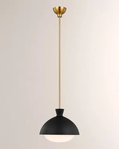 Visual Comfort Studio 1 -light Large Pendant Lucerne By Aerin In Midnight Black And Burnished Brass