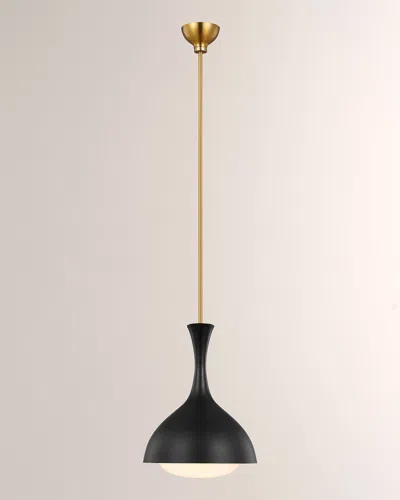 Visual Comfort Studio 1 -light Small Pendant Lucerne By Aerin In Midnight Black Burnished Brass