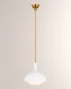 Visual Comfort Studio 1 -lightmedium Pendant Lucerne By Aerin In Matte White And Burnished Brass
