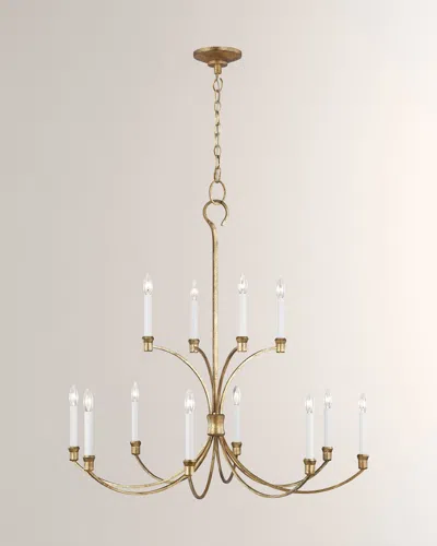 Visual Comfort Studio 12 - Light Chandelier Westerly By Chapman & Myers In Gold