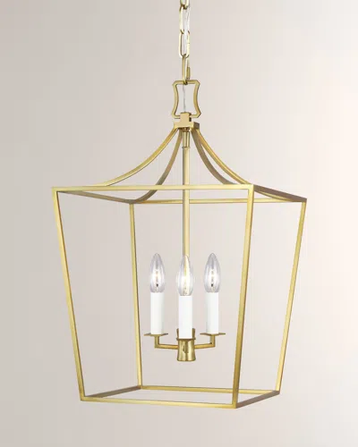 Visual Comfort Studio 3 - Light Lantern Southold By Chapman & Myers In Burnished Brass
