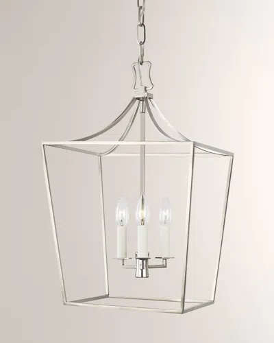 Visual Comfort Studio 3 - Light Lantern Southold By Chapman & Myers In Polished Nickel