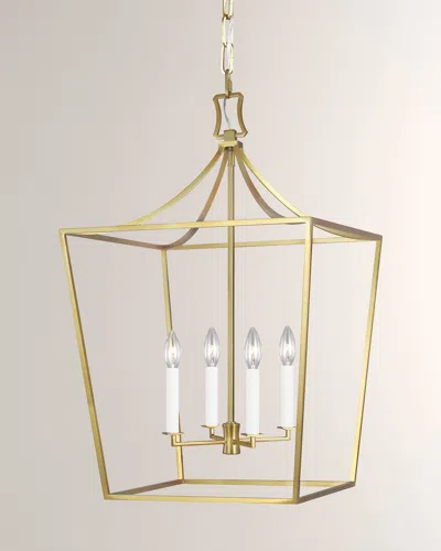 Visual Comfort Studio 4 - Light Lantern Southold By Chapman & Myers In Burnished Brass