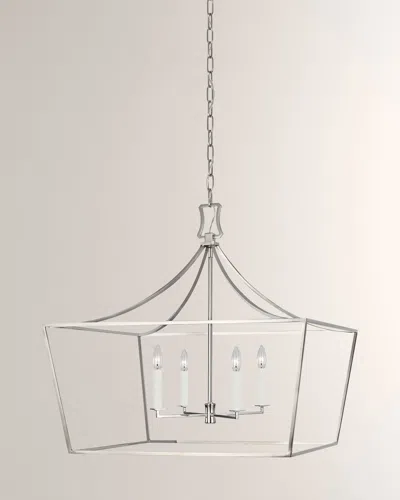 Visual Comfort Studio 4 - Light Wide Lantern Southold By Chapman & Myers In Polished Nickel