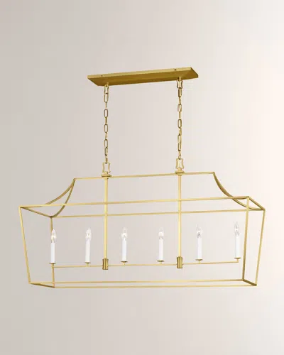 Visual Comfort Studio 6 - Light Linear Lantern Southold By Chapman & Myers In Burnished Brass
